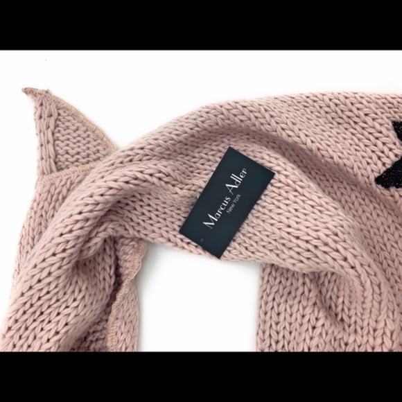 4/$25 Marcus Alder Pink Knit Boho Star Scarf NEW - Picture 3 of 4